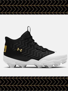 Under Armour Bryce Harper Show Black, White & Gold Mid-Top Baseball Cleat
